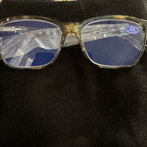 Sigvan Blue Lens Square Reading  Glasses +2.75 - Picture 2 of 5